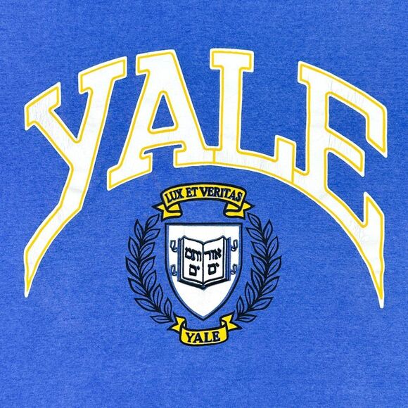 Vintage Screen Stars Yale University Crew Neck Tee - Size Large - Picture 2 of 5